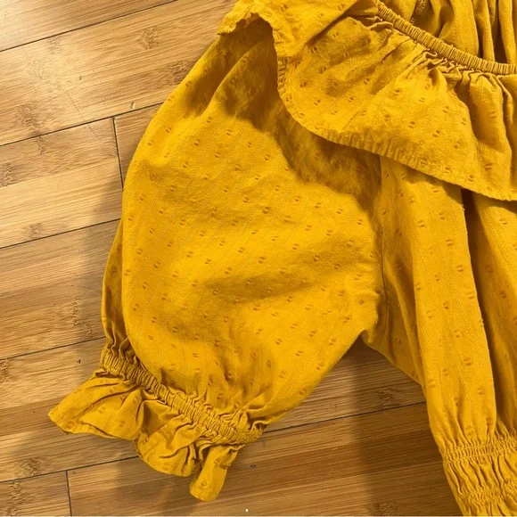 Universal Thread Marigold Cottagecore Midi Dress with Ruffles 100% Cotton - Picture 5 of 8